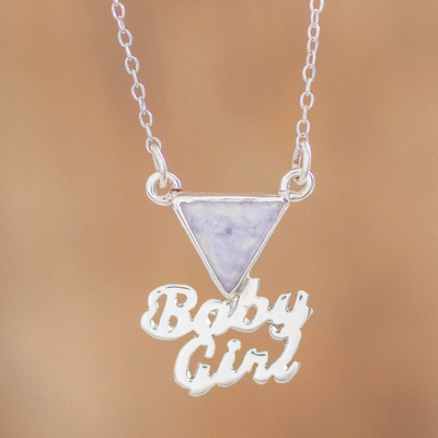 Jade pendant necklace, 'Lilac Baby Girl' - Lilac Jade Pendant Necklace