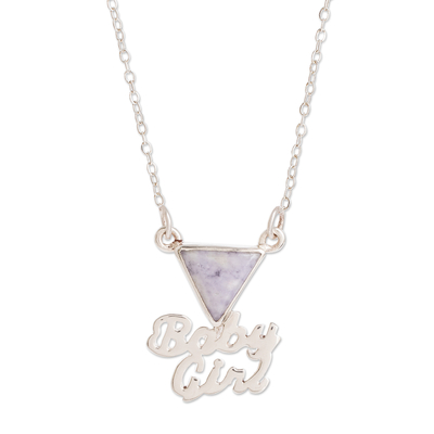 Jade pendant necklace, 'Lilac Baby Girl' - Lilac Jade Pendant Necklace