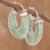 Jade hoop earrings, 'Zacapa Spring' - Light Green Jade Hoop Earrings (image 2) thumbail