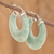 Jade hoop earrings, 'Zacapa Dew' - Natural Guatemalan Jade Hoop Earrings (image 2) thumbail