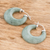 Jade hoop earrings, 'Zacapa Dew' - Natural Guatemalan Jade Hoop Earrings (image 2b) thumbail