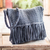 Cotton blend shoulder bag, 'Cartago Grey' - Handwoven Eco Friendly Grey Shoulder Bag from Costa Rica thumbail