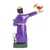 Wood sculpture, 'Blessed Are the Animals' - Purple Robed Image of Francis of Assisi from Guatemala