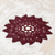 Gehäkeltes Deckchen, „Russet Sun“ – Rotbraunes Acryl-Tischdeckchen mit Starburst-Muster