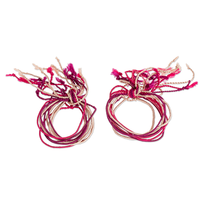 Cotton macrame bracelets, 'Route to Solola in Pink' (set of 20) - Handcrafted Cotton Macrame Bracelets (Set of 20)