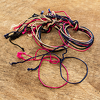 Cotton macrame bracelets, 'Solola Pride' (set of 20) - Assorted Color Macrame Bracelets (Set of 20)