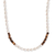 Cultured pearl and jasper beaded necklace, 'colours of the Earth' - Coconut Shell and Cultured Pearl Necklace