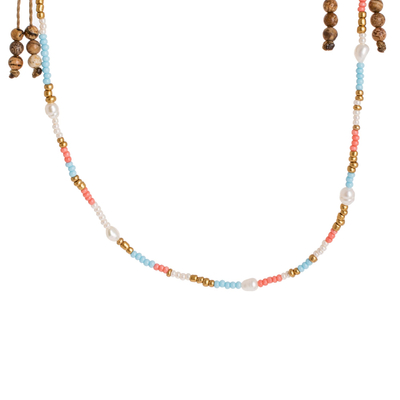 Halskette aus Zuchtperlen - Verstellbare Halskette aus Perlen und Zuchtperlen