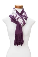 Cotton scarf, 'Santiago Purple' - Handcrafted Tie-Dyed Purple Scarf