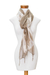 Schal aus Baumwollgaze - Schal aus hellbrauner und weißer Baumwollgaze