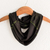 Beaded cotton infinity scarf, 'Neon Lights' - Black and Chartreuse Infinity Scarf thumbail