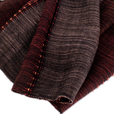 Beaded cotton infinity scarf, 'Autumn's Glow' - Artisan Crafted Cotton Infinity Scarf