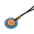 Wood pendant necklace, 'Rainbow of Love' - Hand Painted Rainbow and Heart Pendant Corded Necklace