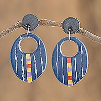 Porcelain dangle earrings, 'Quetzaltenango' - Artisan Crafted Porcelain Earrings