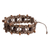 Macrame beaded wristband bracelet, 'Spirit Guide in Brown' - Artisan Crafted Brown Macrame Bracelet