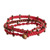 Beaded macrame wrap bracelet, 'Mixco Magic in Red' - Wrap Bracelet with Tiger's Eye Bead (image 2c) thumbail