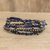 Beaded macrame wrap bracelet, 'Mixco Magic in Navy' - Blue Bracelet with Lapis Lazuli thumbail
