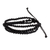 Beaded macrame bracelet, 'Triple Knot in Black' - Handcrafted Black Macrame Bracelet