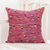 Cotton cushion cover, 'Little Bows' - Fuchsia Dominant Multicolored Hand Woven Throw Pillow Cover