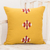 Cotton cushion cover, 'Rhomboid Diamond' - Mustard coloured Cotton Throw Pillow Cover From Guatemala