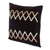 Cotton cushion cover, 'Zig Zag X' - Black Loom Woven Throw Pillow Cover from Guatemala