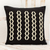 Cotton throw pillow cover, 'Zig Zag Ladders' - Black Cotton Throw Pillow Cover With Zig Zag Design in Ivory thumbail