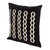 Cotton throw pillow cover, 'Zig Zag Ladders' - Black Cotton Throw Pillow Cover With Zig Zag Design in Ivory (image 2b) thumbail