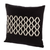 Cotton throw pillow cover, 'Divided Diamonds' - Black Cotton Throw Pillow Cover With Ivory Diamond Motif (image 2b) thumbail