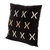 Cotton throw pillow cover, 'Tic Tac Toe' - Black Pedal Loomed Cotton Throw Pillow Cover With X Pattern (image 2b) thumbail