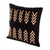 Cotton throw pillow cover, 'Opposing Arrows' - Black Cotton Throw Pillow Cover With Ivory Geometric Design (image 2b) thumbail
