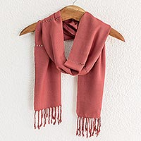 Beaded cotton scarf, Toliman Rose