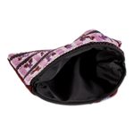 Cotton coin purse, 'Purple Flock' - Handwoven Purple Coin Purse With Bird Motif From Guatemala