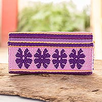 Cotton wallet, Atitlan in Purple