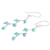 Crystal dangle earrings, 'Caribbean Blue Sparkle' - Blue Crystal Dangle Earrings With Sterling Silver Hooks