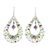 Crystal dangle earrings, 'Green and Purple Sparkle' - Double Drop Dangle Earrings in Green and Purple Crystals