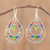 Pendientes colgantes de cristal - Pendientes doble gota cristal arcoiris con filigrana