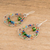 Pendientes colgantes de cristal - Pendientes doble gota cristal arcoiris con filigrana