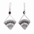 Perlenohrringe - Ohrhänger mit Reihen grauer Perlen aus Guatemala