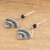 Perlenohrringe - Ohrhänger mit Reihen grauer Perlen aus Guatemala
