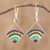 Perlenohrringe - Handgefertigte grüne und lila Glasperlen-Ohrringe