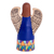 Ceramic sculpture, 'Central American Angel' - Hand Painted Ceramic Praying Angel Figure in Blue Dress (image 2d) thumbail