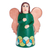 Ceramic sculpture, 'Green Angel of Peace' - Hand Painted Green Robed Ceramic Angel Figure from Nicaragua (image 2a) thumbail