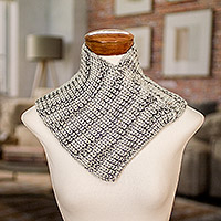 Knit neck warmer, 'Grey Knit'
