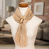 Wrap scarf with clip, 'Costa Rican Nutmeg'