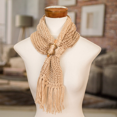 Wrap scarf with clip, Costa Rican Nutmeg