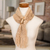 Wrap scarf with clip, 'Costa Rican Nutmeg' - Nutmeg Brown and Beige Knit Scarf with Wood Clip thumbail