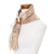 Wrap scarf with clip, 'Costa Rican Nutmeg' - Nutmeg Brown and Beige Knit Scarf with Wood Clip (image 2b) thumbail