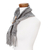 Wrap scarf with clip, 'Costa Rican Grey' - Acrylic Multi Grey Tone Wrap Scarf with Wood Clip (image 2b) thumbail