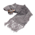 Wrap scarf with clip, 'Costa Rican Grey' - Acrylic Multi Grey Tone Wrap Scarf with Wood Clip (image 2d) thumbail