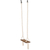 Cotton macrame and wood swing, 'Caribbean Breeze' - Cotton Macrame and Brown Pine Swing with Brass Hooks